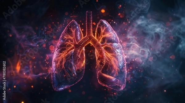 Fototapeta The connection between the lungs and the heart