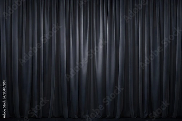 Obraz Solid black curtain backdrop AI-generated.