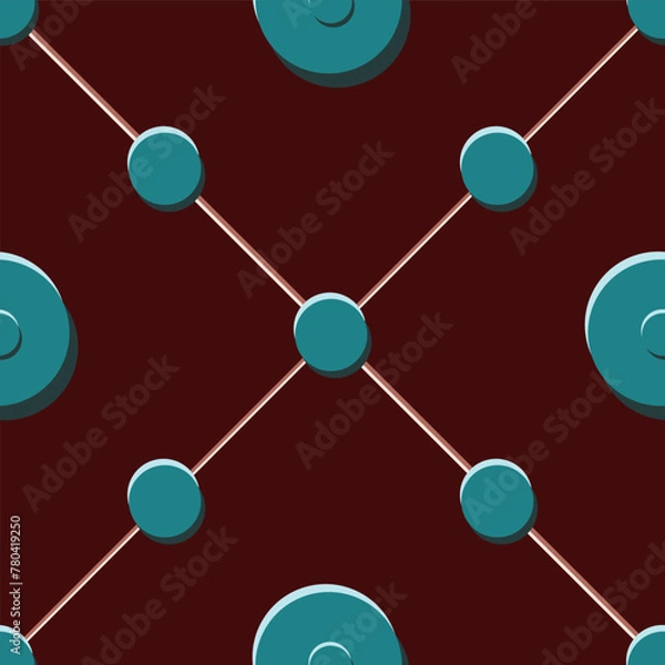 Fototapeta Vector chocolate seamless pattern background: Big Dotted Lattice.