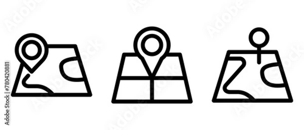 Fototapeta map icon or logo isolated sign symbol vector illustration - high quality black style vector icons