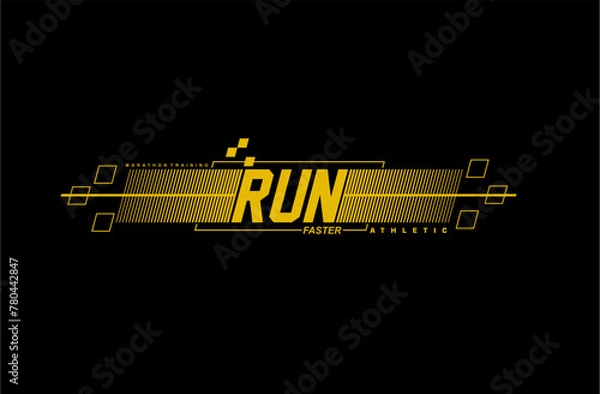 Fototapeta run t shirt design vector, Varsity T shirt Designs, Slogan T shirt Design 