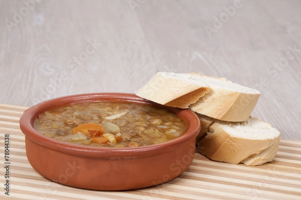 Obraz Lentejas con pan