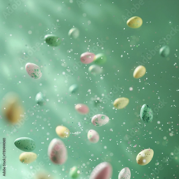 Fototapeta Easter eggs on a plain background postcard