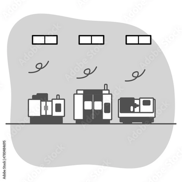 Obraz 涼しい室内に置かれたNCマシニング