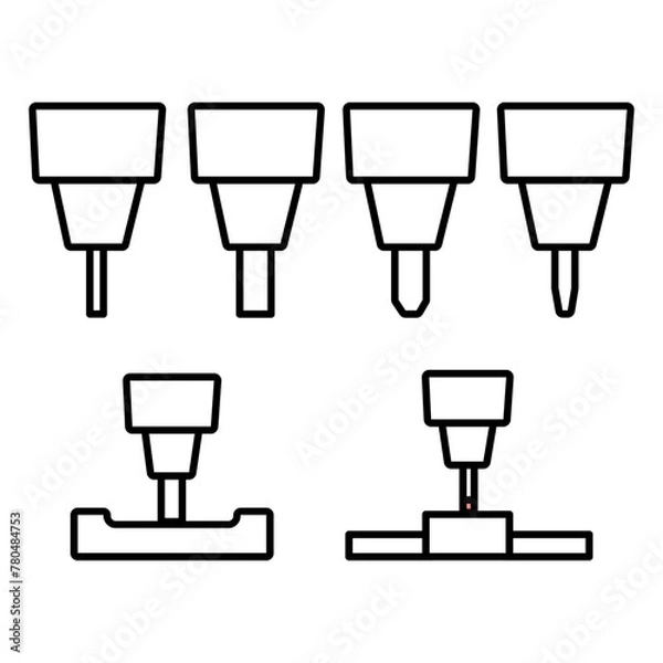 Obraz いろんな工具ドリルとプローブ