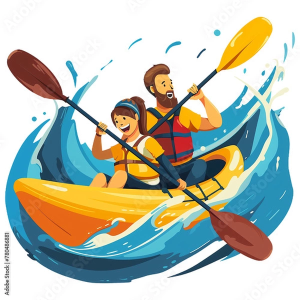 Fototapeta ragting, rafting icon, kayaking