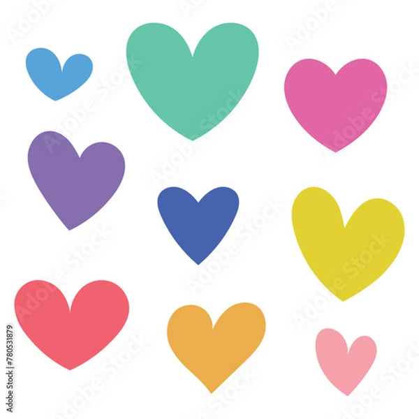 Obraz Colourful Hearts Set