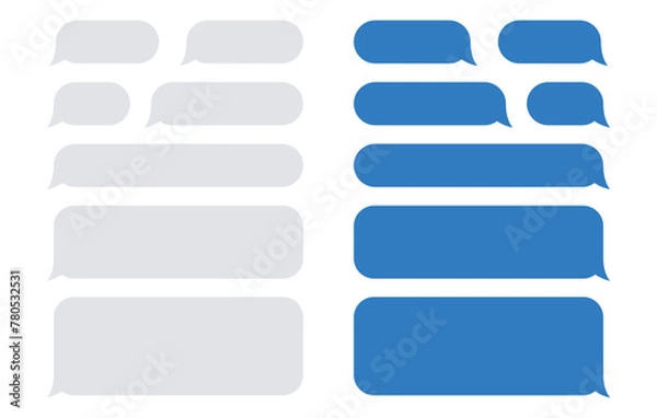 Fototapeta Different Shape Message Bubbles Blue and Grey