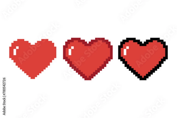 Fototapeta Pixelated Heart Multiple Colours