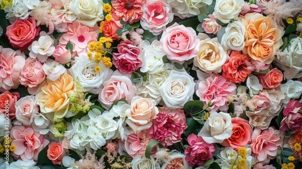 Fototapeta high-resolution photographs or videos of the colorful roses background for use in promotional materials or digital content.