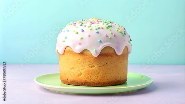 Obraz Easter cake on a minimalistic background