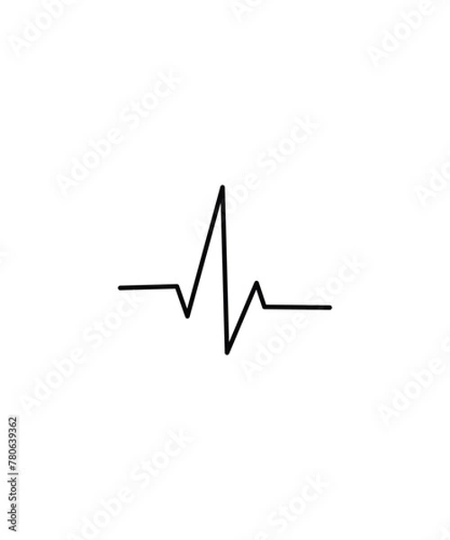 Obraz heart beat graph icon, vector best line icon.