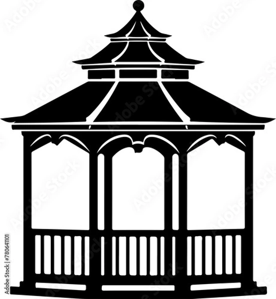 Fototapeta Gazebo, simple silhouette