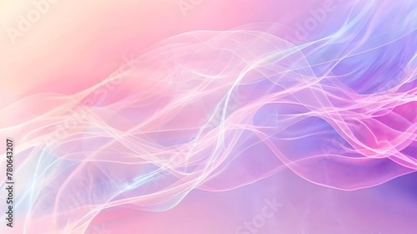 Fototapeta Softly Flowing Melody of Pastel Hues - Ethereal Abstract Background for Relaxation and Serenity