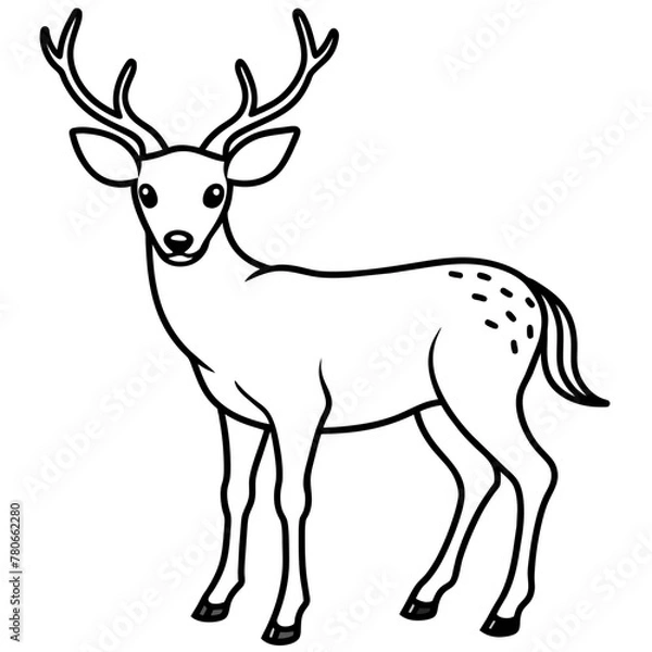 Fototapeta       Deer vector illustration style. with line art.