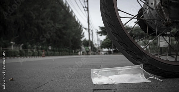 Obraz Hygienic face masks infectious waste