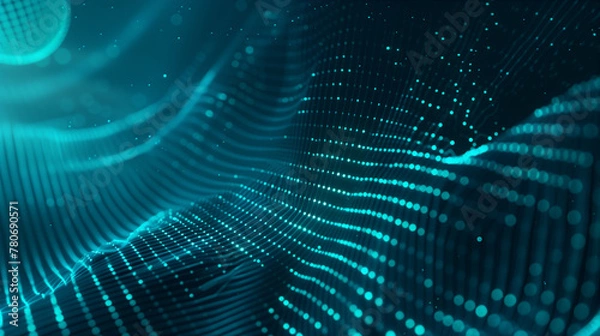 Fototapeta Blue Abstract Digital Dot Technology Background