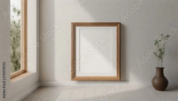 Fototapeta White rectangular sign with blank space for your logo on the wall of a modern business center, mockup
