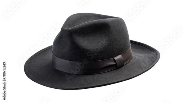 Fototapeta Black hat isolated on transparent background