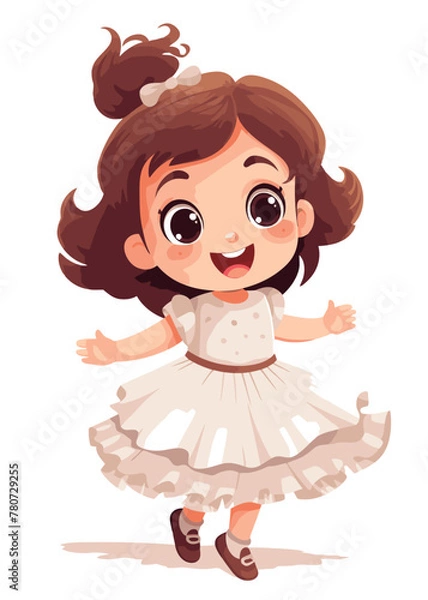 Obraz Vector cartoon girl character