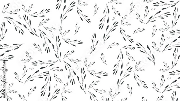 Fototapeta Hand drawn, colorful, minimal yet elegant, floral pattern background design for greeting card, banner, thank you card, seasonal greeting, post card, wall paper, fabric print, wrapping paper.