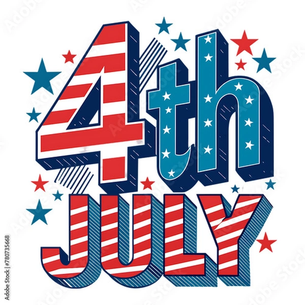 Obraz 4th of july independence day usa t shirt design