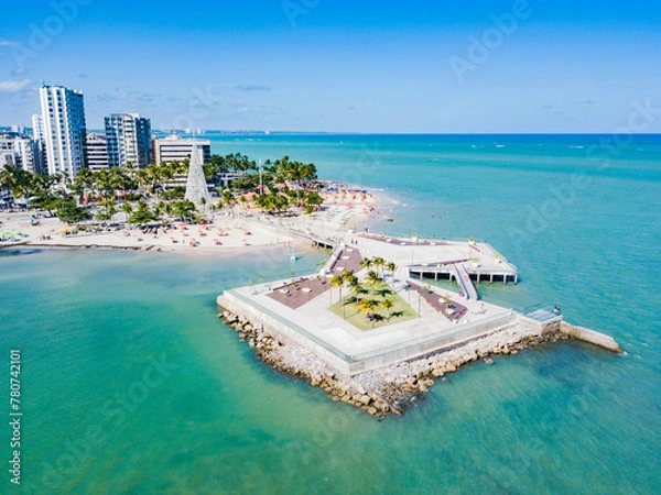 Obraz Aerial view of the city of Maceió with Marco dos Corais and Ponta Verde Beach