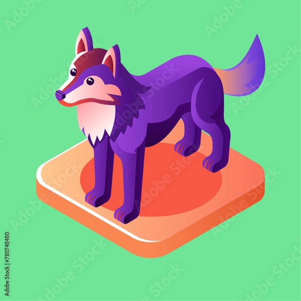 Obraz Wolf isometric icon
