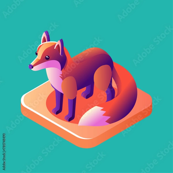 Obraz Fox isometric icon