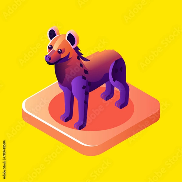 Obraz Hyena isometric icon