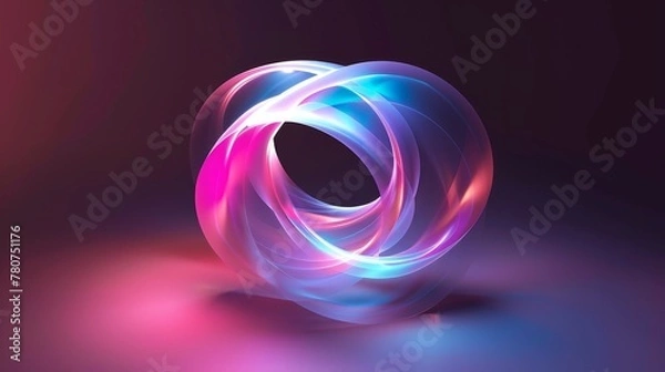 Fototapeta Abstract vector logo blending pastel shades into a glowing holographic gradient, embodying modern elegance and innovation