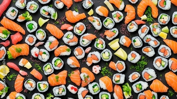 Obraz background sushi overhead 