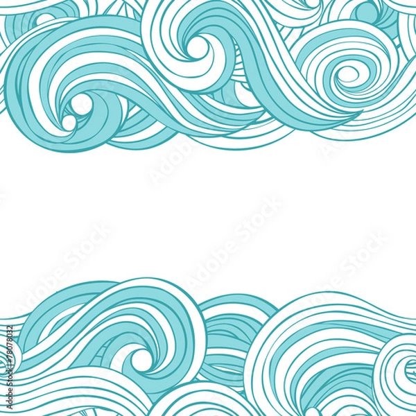 Obraz Waves clouds card design. Seamless vector.