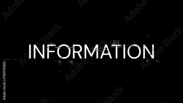 Fototapeta Information text with screen effects of technological glitches
