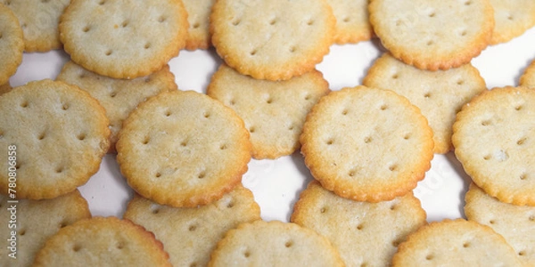 Fototapeta salty cookies on a white background