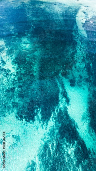 Fototapeta The natural background of nature. Underwater waterfall in Mauritius.