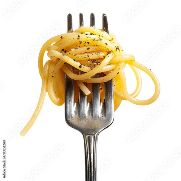 Fototapeta fork of spaghetti isolated on white background. With clipping path
