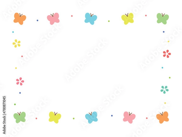 Obraz シンプルな蝶の四角フレーム