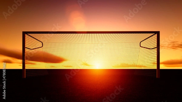 Fototapeta Soccer goal on the football field