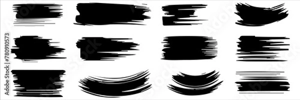 Obraz vector paint brush stroke, ink splatter and artistic design elements. Dirty watercolor texture, box, frame, grunge background, splash or creative shape for social media. Abstract drawing.