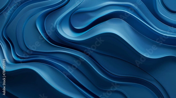 Fototapeta Abstract blue wavy background texture