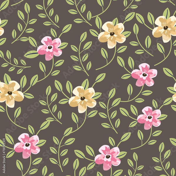Obraz lovely floral seamless pattern