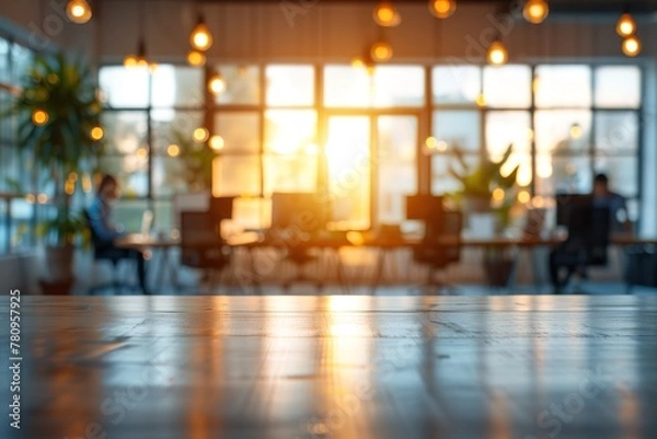 Fototapeta Business office with blurred bokeh background