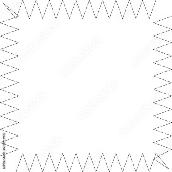 Fototapeta Dashed square frame drawing