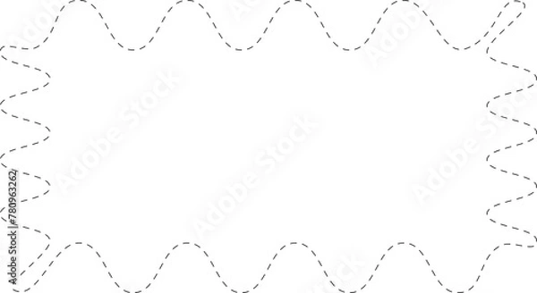 Fototapeta Dashed square frame drawing