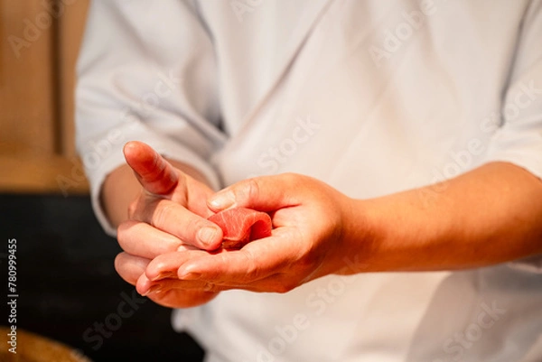 Obraz 寿司職人　握り