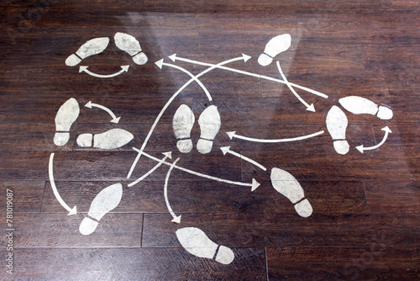 Obraz dance steps painted on floor