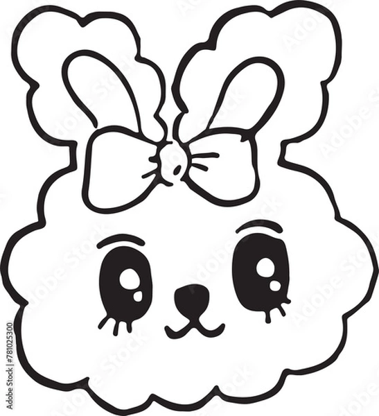 Obraz bunny with a bow illustration cartoon