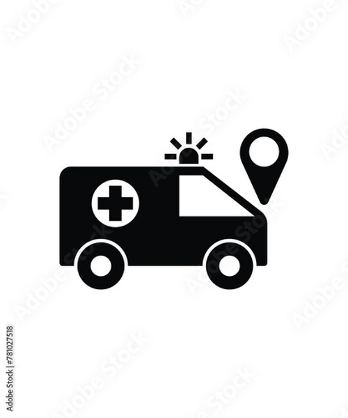 Fototapeta ambulance icon, vector best flat icon.