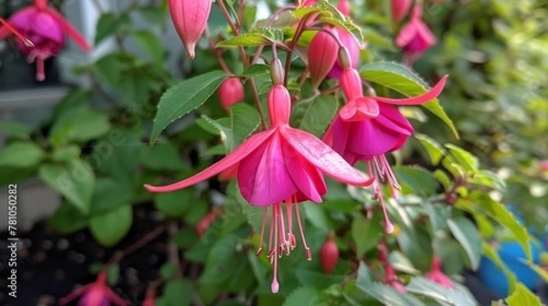 Obraz Pink flower sprouting in pot